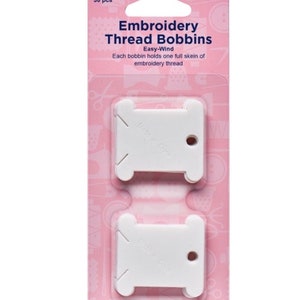 Hemline Embroidery Thread Bobbins Plastic Pack Of 30, Cross Stitch, Hand Sewing, Sewing, Bobbins, Thread Bobbins, Embroidery