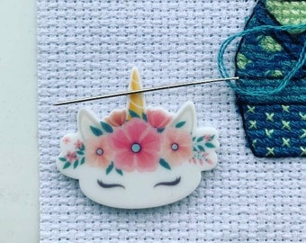 Unicorn Needle Minder For Cross Stitch And Embroidery