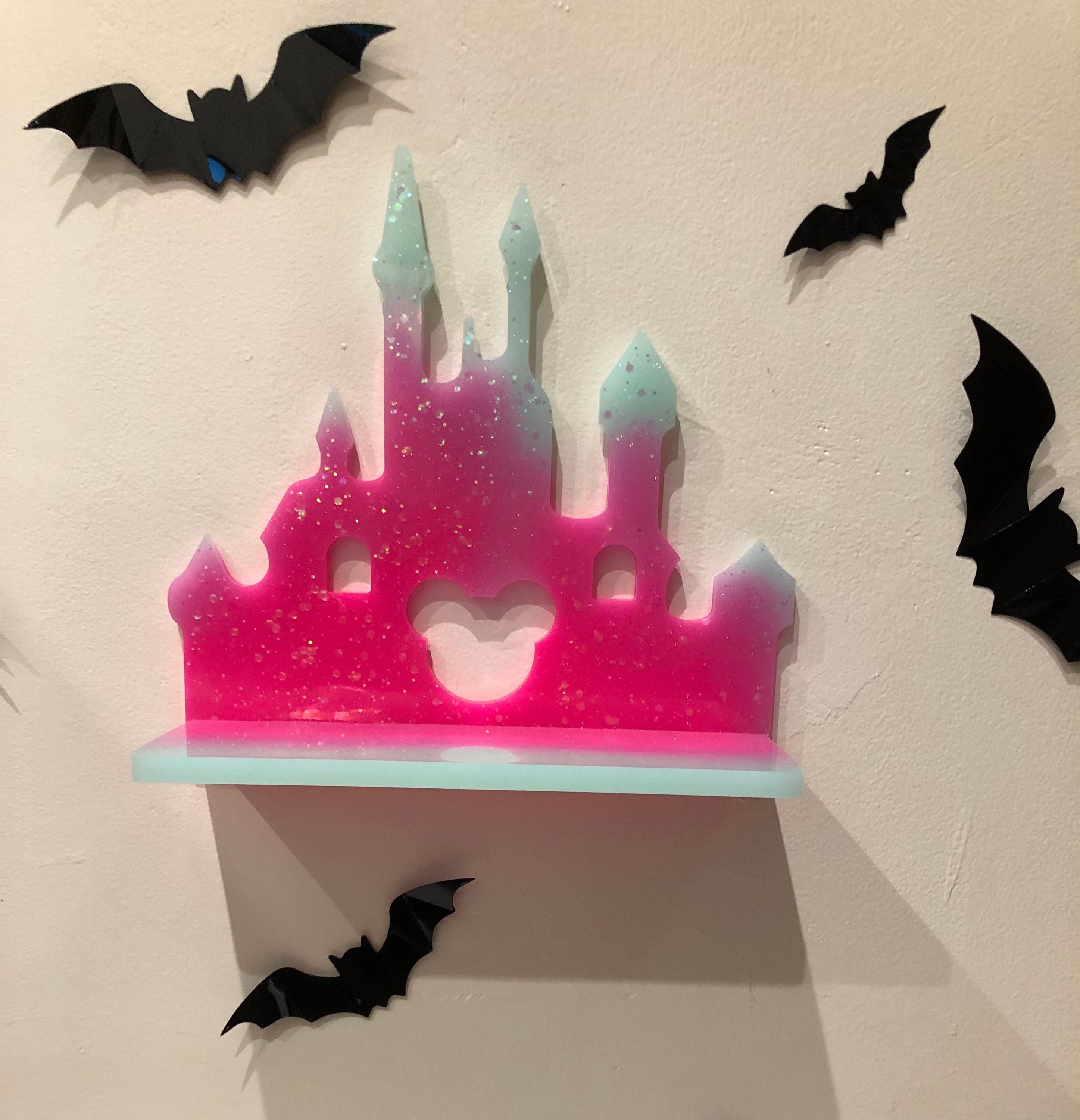 Étagère et avec Crochets Château de Princesse Kawaii en Résine