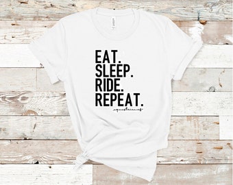 EAT SLEEP RIDE KIDS CHILDRENS T SHIRT TOP HORSE RIDING EQUESTRIAN SHOW JUMPING