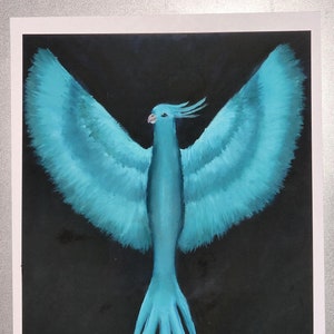 Blue Phoenix Giclee Fine Art Print | Signed Art | Art for Home | Archival Print