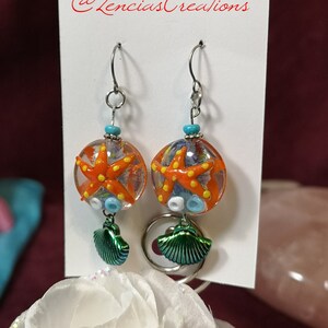 Titanium Sea earrings - earrings   - Dangle Earrings - Titanium Earrings - Hypoallergenic for Sensitive Ears - Earring hooks - nickel free