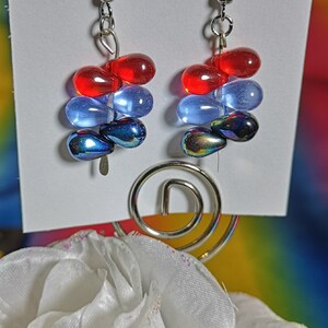 Titanium Red Blue Black Tear Drop Dangle Earrings Hypoallergenic for Sensitive Ears - Earrings for Women - Titanium Earrings for Her