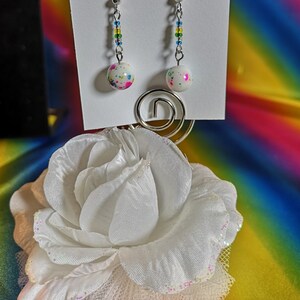 Titanium Earrings - Katiana - Colorful Glass Bead Dangle Earrings Hypoallergenic for Sensitive Ears - Hook Earrings - Nickel Free Earrings