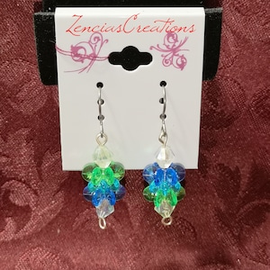 Titanium Earrings -Blue and Green Dangle Earrings Hypoallergenic for Sensitive Ears - Titanium Earrings for Women - Nickel Free Earrings
