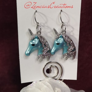 Titanium - Blue Moon Unicorn Titanium Earrings for Women, Nickel Free Hypoallergenic Earrings for Sensitive Ears, Niobium Earrings for Her