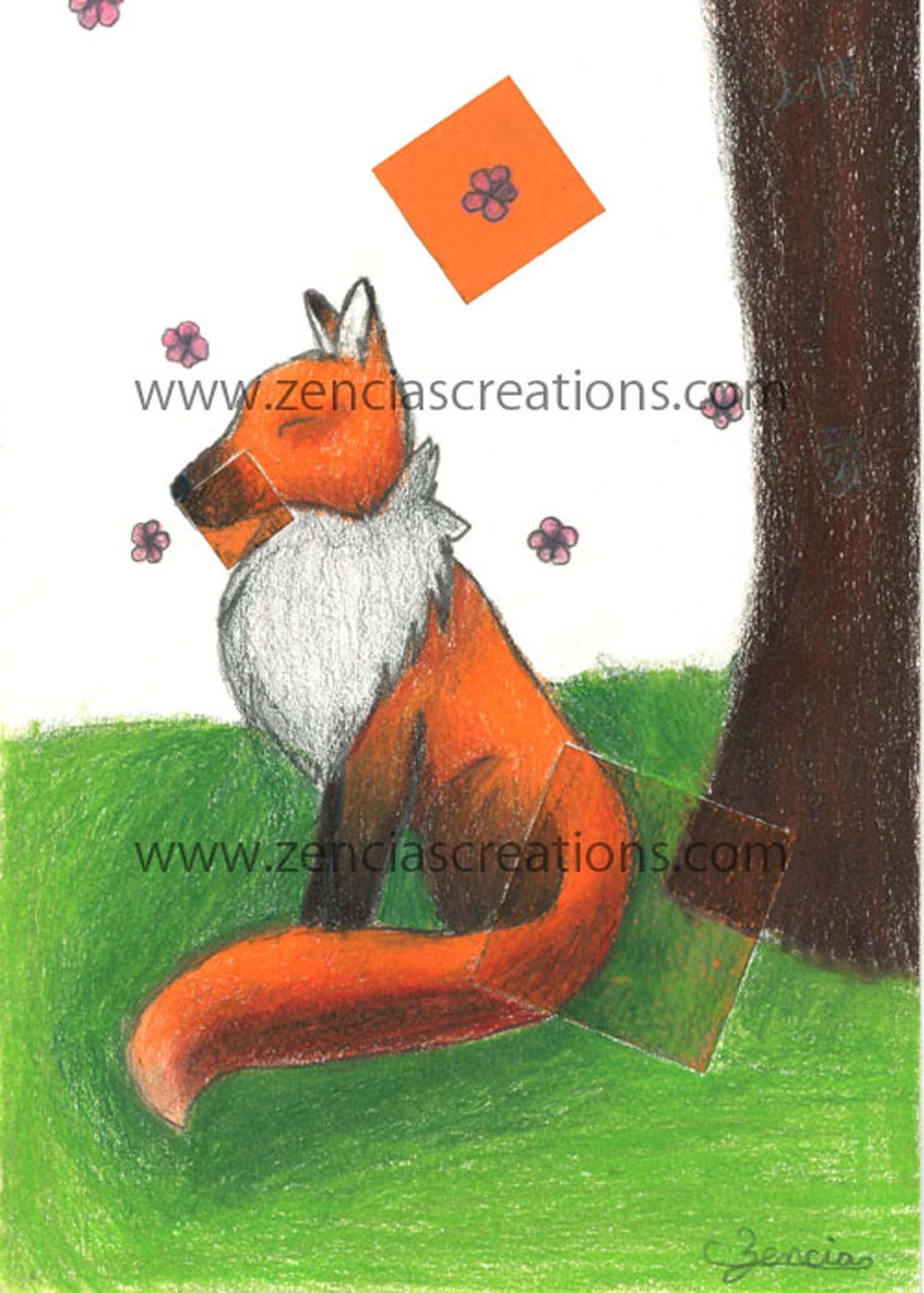 Square Fox Art Print | Medical Art| Signed Art | Art for Home ...