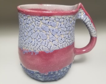Sand Mug - Pink Gloss, Blue Crawl