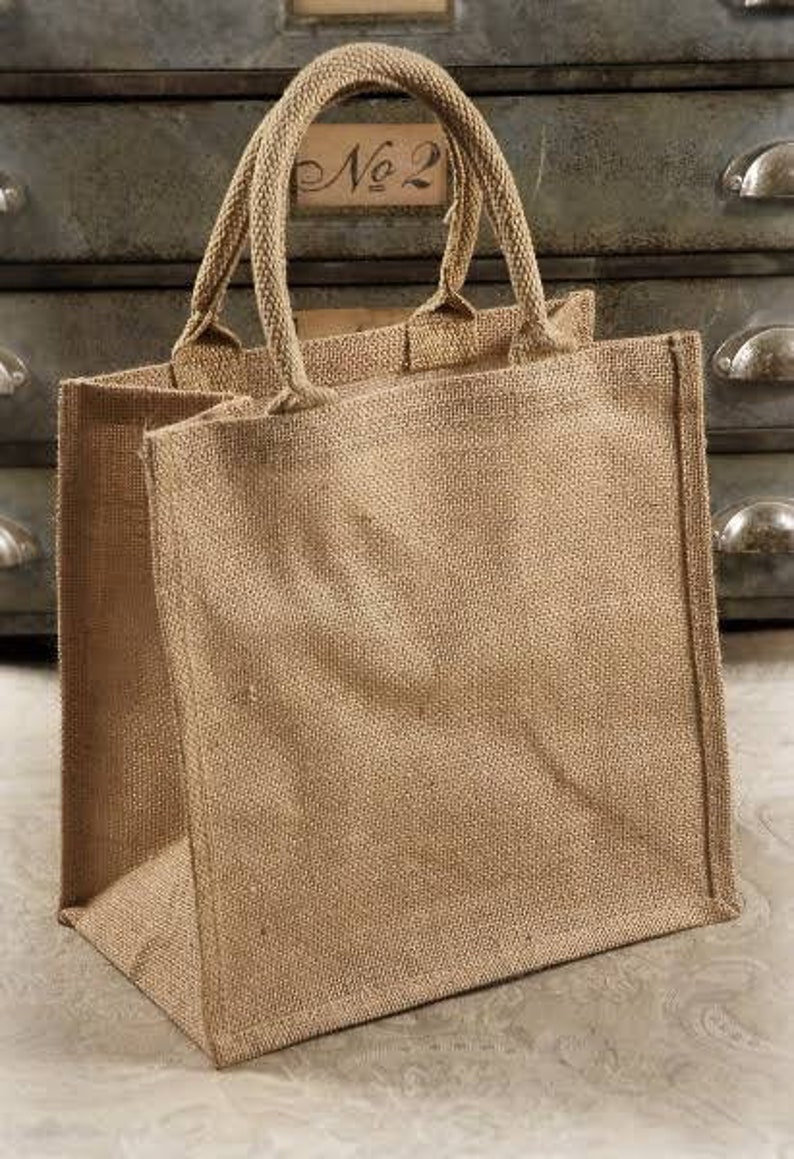 Set of 8 Personalised jute bag / custom burlap eco tote mini Etsy