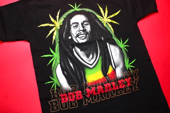 Black Bob Marley Vintage Y2K T-Shirt, Mens size l… - image 2