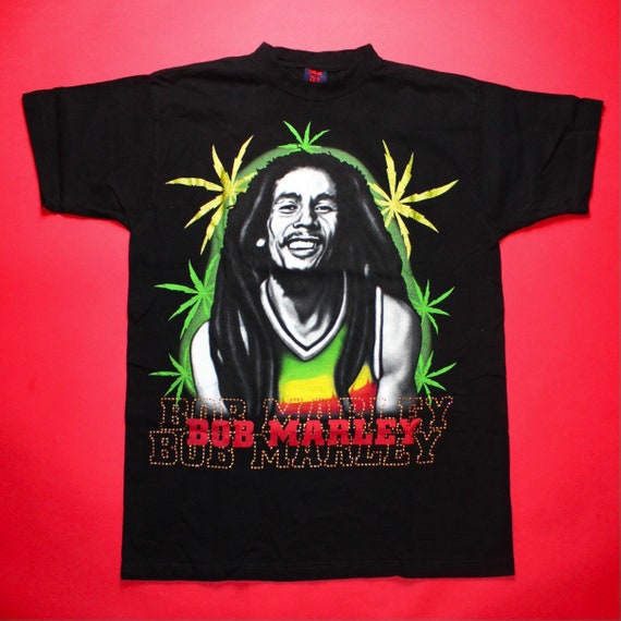 Black Bob Marley Vintage Y2K T-Shirt, Mens size l… - image 1