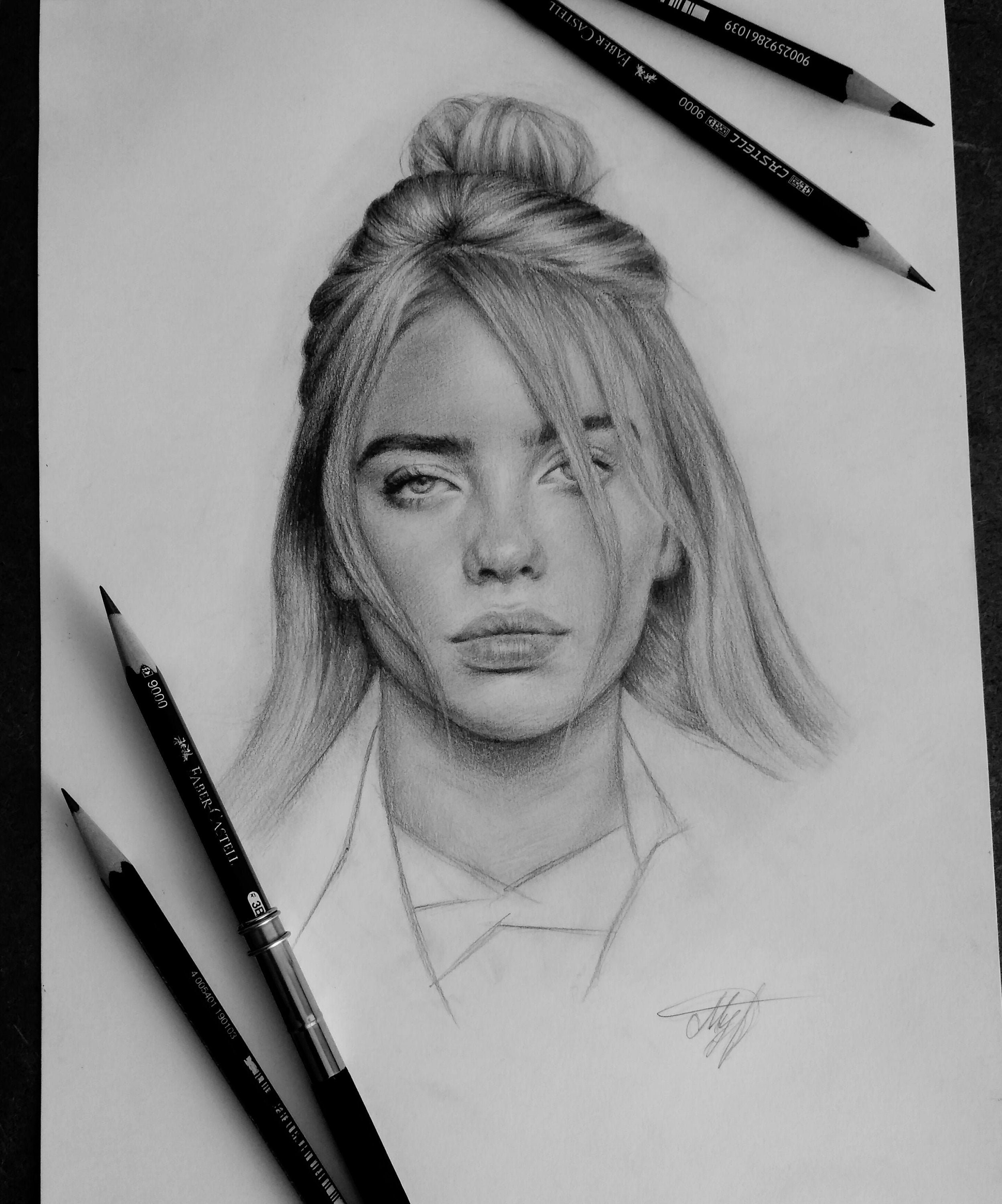 Billie Eilish Pencil Drawing by sinthadj on DeviantArt