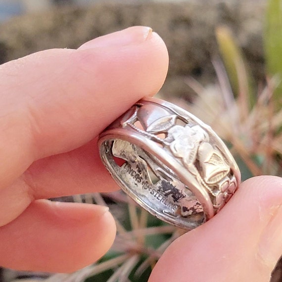 Vintage Uncas 925 Sterling Silver Wedding Ring, s… - image 5