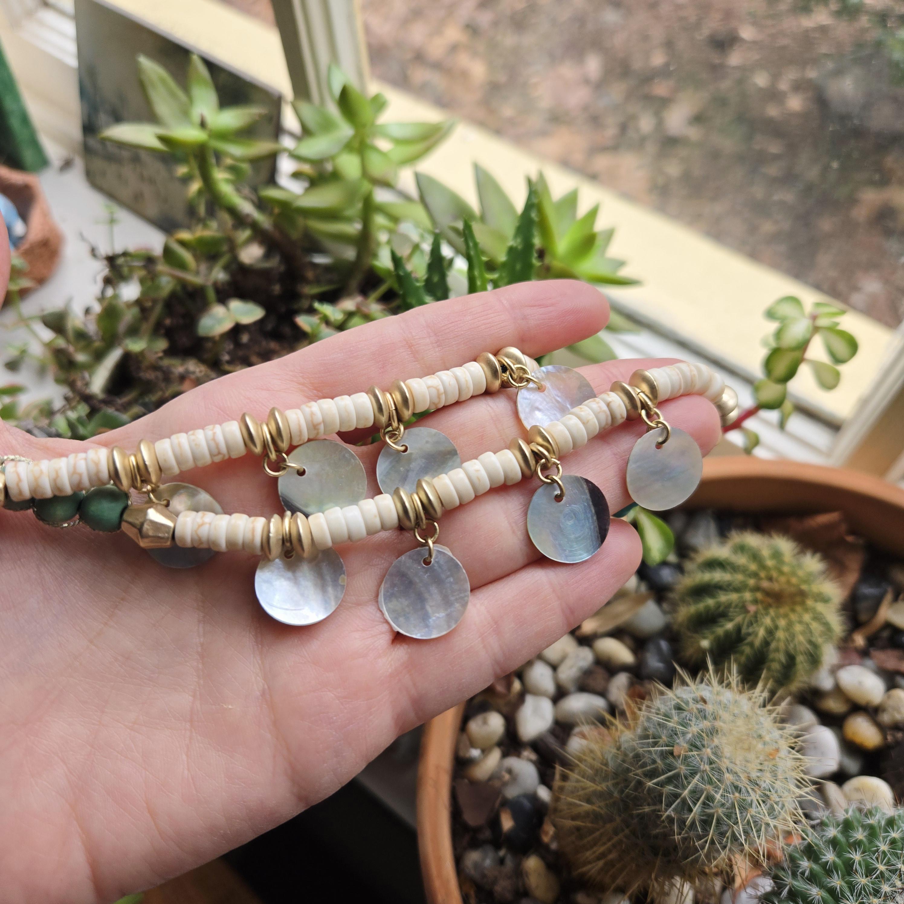 Collana Bohemian Vintage Per Donna Con Perline Turchesi E Strass - Gioiello Di Moda A Girocollo Con Pendente In Lega E Corda