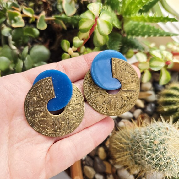 Vintage John Michael Richardson Navy Blue & Gold … - image 2