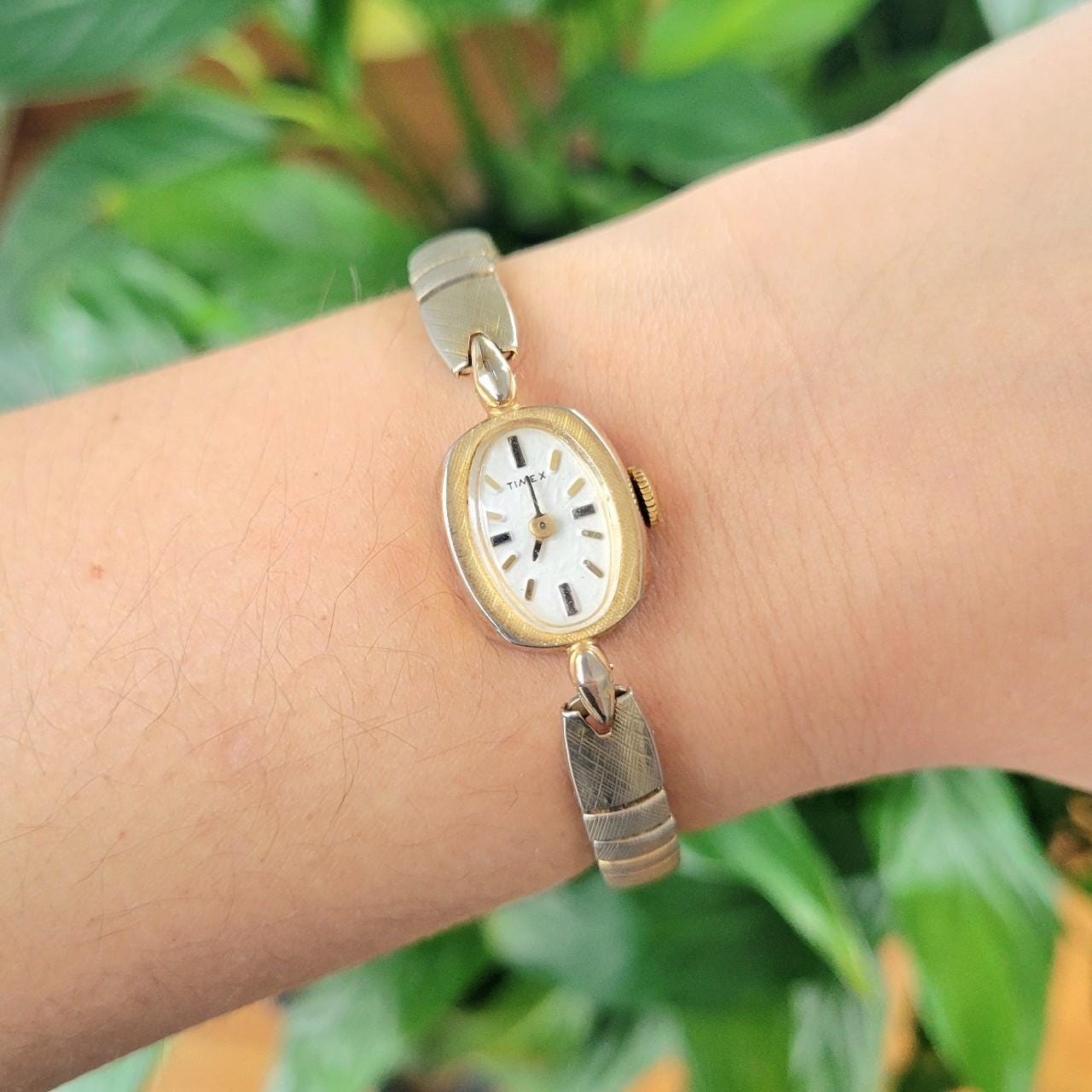 Vintage Womens Timex Watch Lot Gold And Silver Toned. Classic. Vintage Timex Silver & Gold Classic Stretch Watch - Etsy main image 2