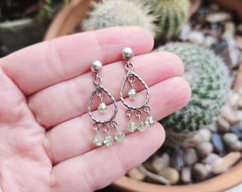 Boucles D'oreilles Vintage Pierres Ambre - Fantaisie - Occasion