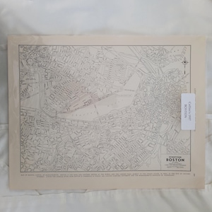 Vintage 1937 Collier&#39;s Boston Map