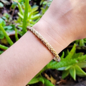 Vintage Braided Gold Bangle Bracelet