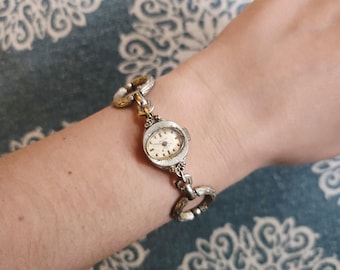 Vintage Waltham Silver Watch with Gold Indices