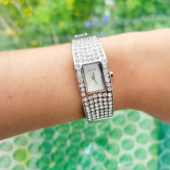 Classic Oasis Silver Rhinestone Watch Etsy Canada