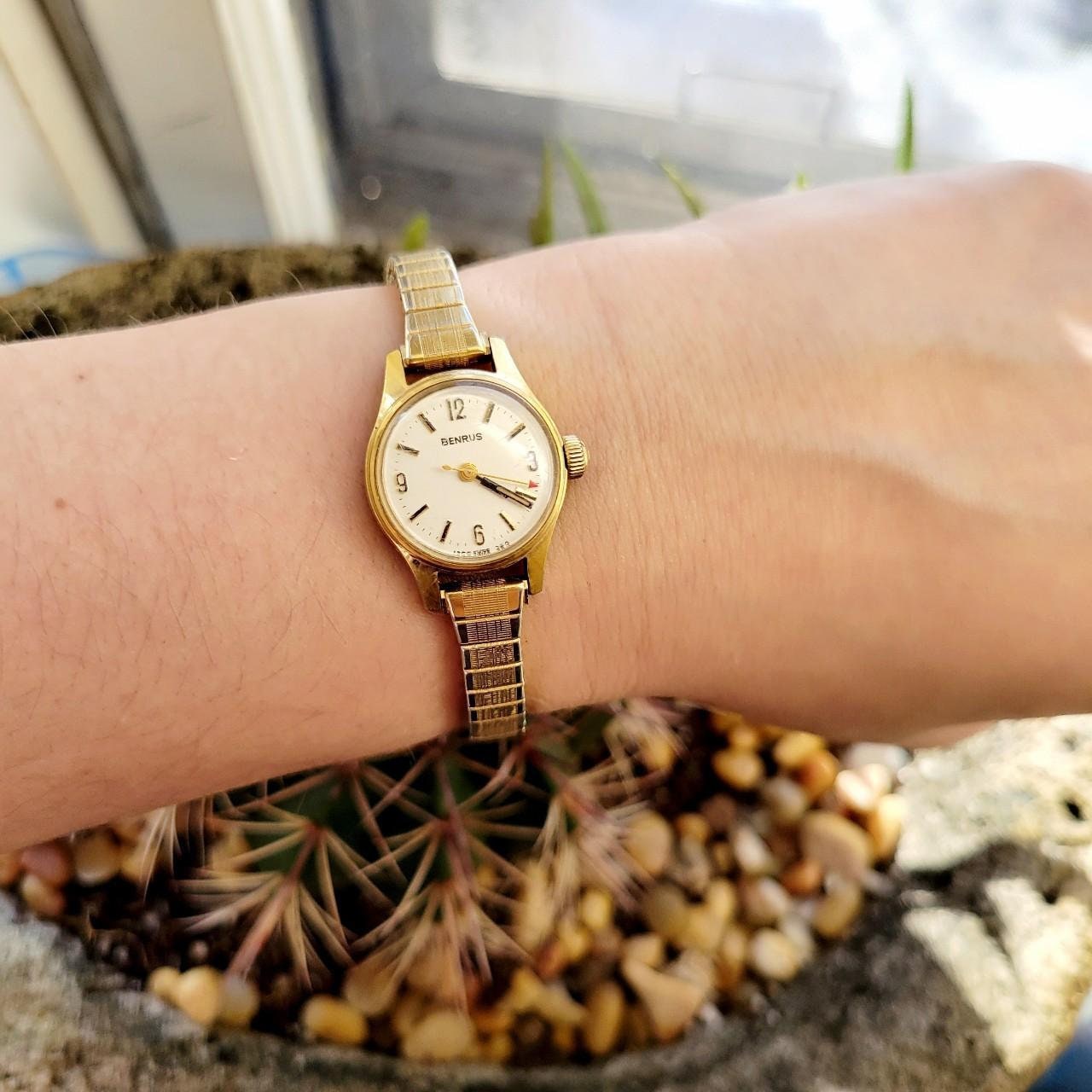 Vintage Swiss Benrus Dainty Gold Stretch Watch Etsy UK