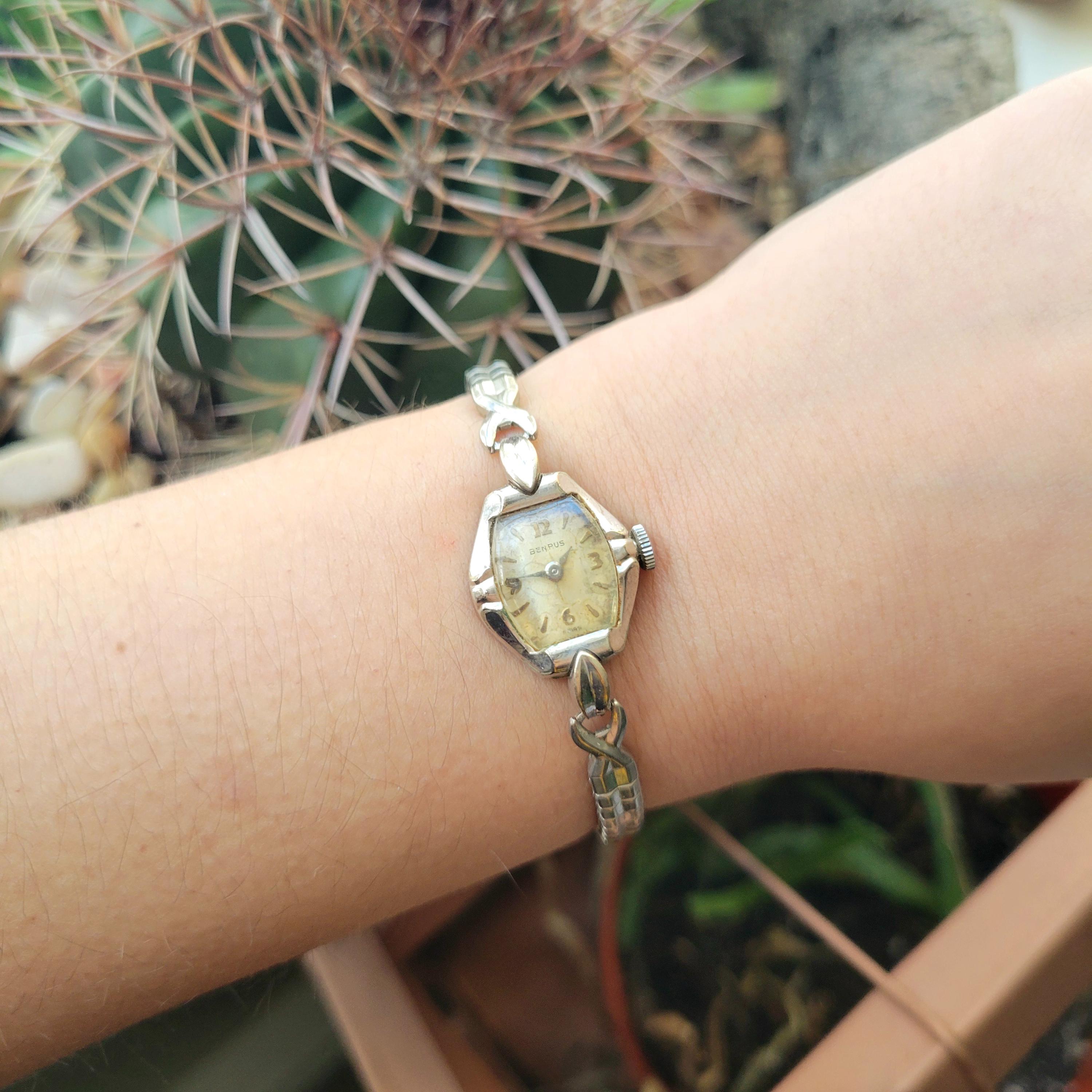 Vintage Benrus 10K RGP Silver Dainty Classic Cushion Stretch Watch 10k Rgp Benrus - Etsy main image 4