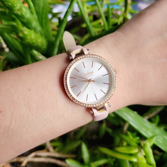Classic Baby Pink Vendome Signature Rhinestone Watch Etsy UK