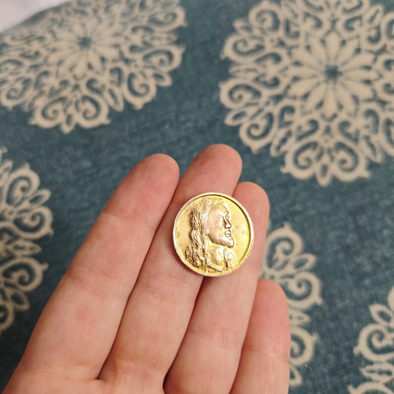 Vintage Gold Jesus Christ Coin Token - Etsy