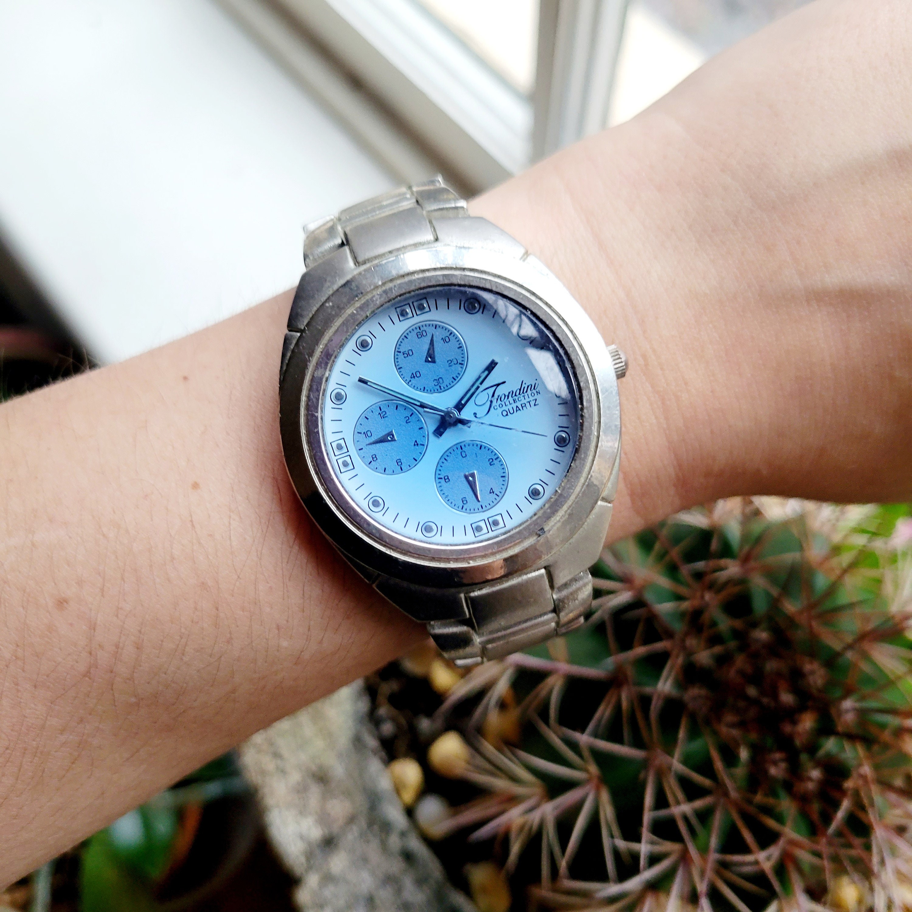 Classic Frondini Quartz Blue Silver Watch Etsy