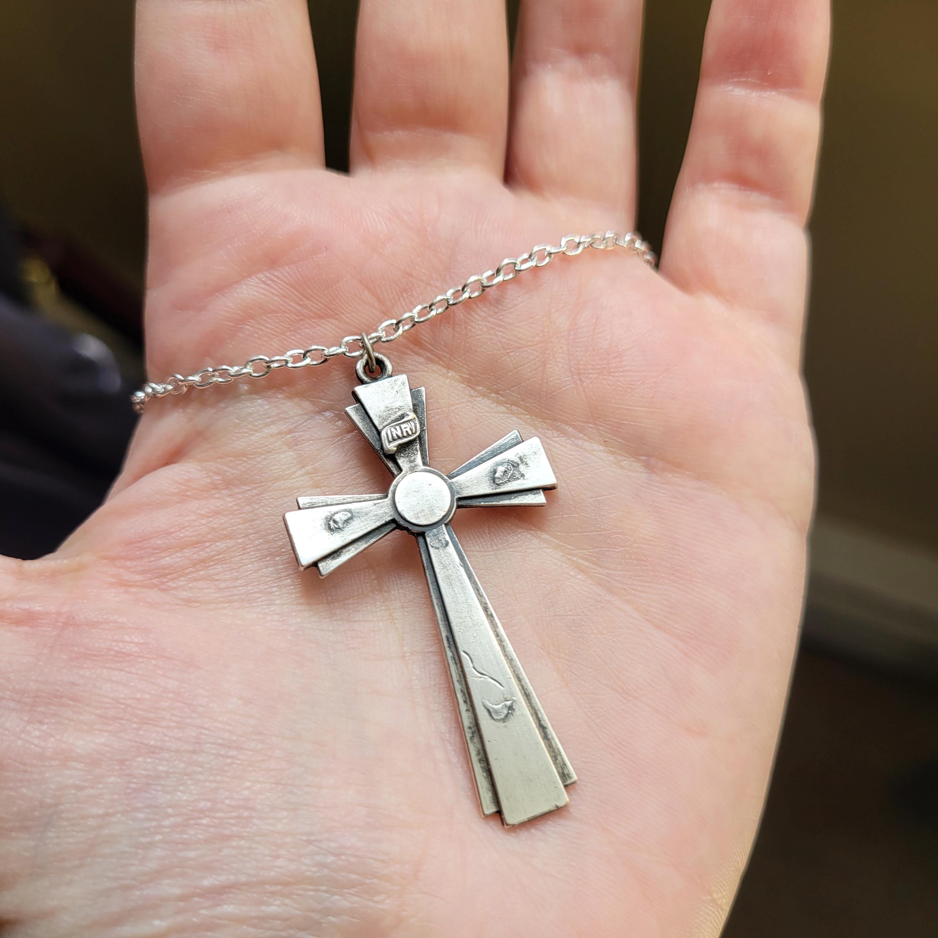 シルバー925 クロスネックレス　ヴィンテージ ヴィンテージ シルバー クロス ネックレス - Etsy 日本