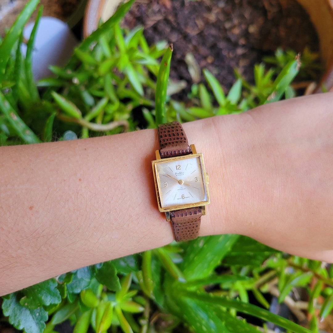 Montre-bracelet Vintage Suisse Bentima étoile - Cadran Doré, Analogique, Unisexe