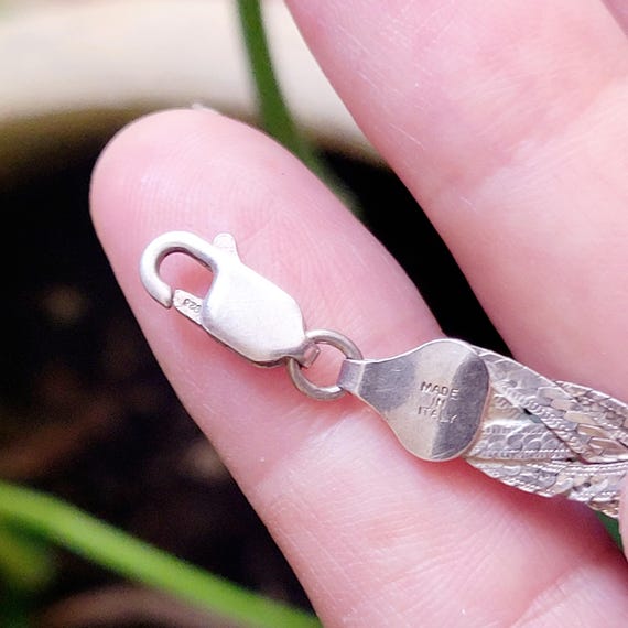 Vintage Dainty 925 Sterling Silver Italian Braided Herringbone