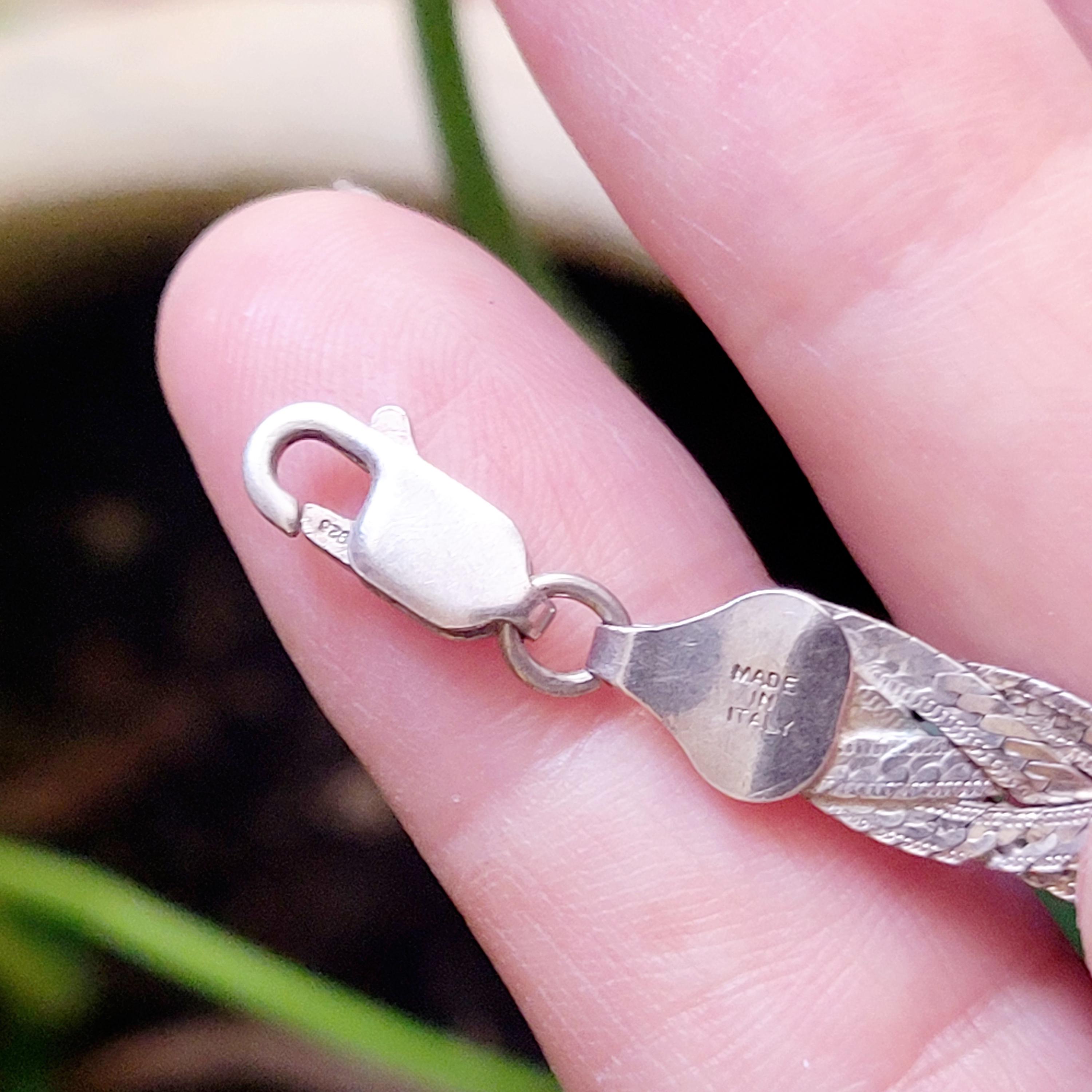 Vintage Dainty 925 Sterling Silver Italian Braided Herringbone