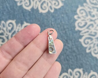 Collana Con Ciondolo A Forma Di Bucaneve In Conchiglia Abalone E Madreperla, Placcata Rodio, 45,7 Cm - copertina