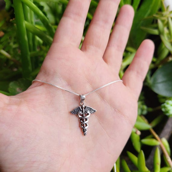 Solid 925 Sterling Silver Simple Caduceus Staff o… - image 6