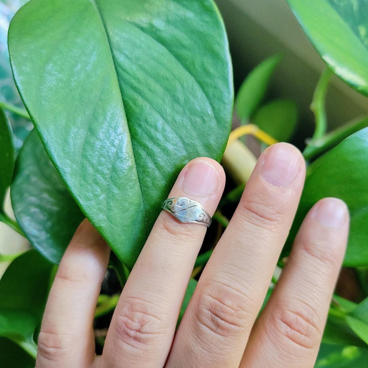 Vintage 925 Silver Pinky Ring - Etsy Vintage 925 Silver Pinky Ring - Etsy