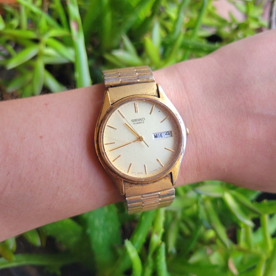 Vintage Seiko Quartz Calendar Watch Etsy