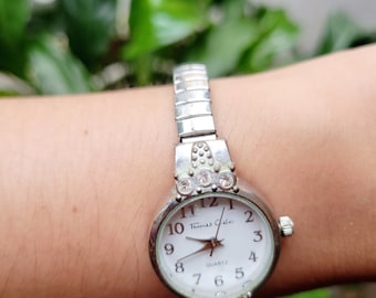 Vintage Thomas Calvi Quartz Rhinestone Watch UK