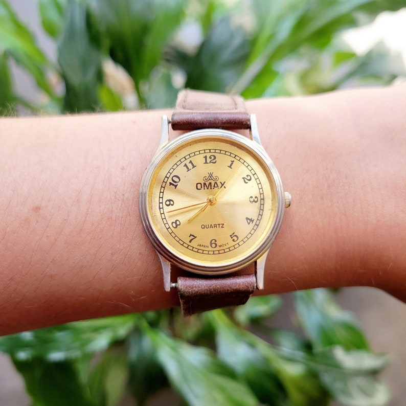 Vintage Omax Leather Watch image 5