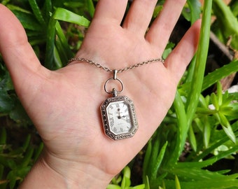 Vintage Ronica Quartz Silver Marcasite Roman Numerals Watch