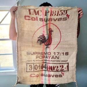 Café Colsuaves Arabica Green Coffee Burlap Coffee Bean Oversized Rooster Bag Sack
