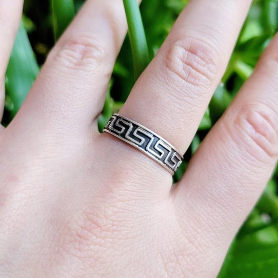 Vintage 925 Sterling Silver Native Tribal Ring, s… - image 1