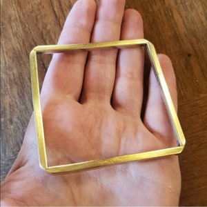 Vintage Square Brass Bangle Bracelet