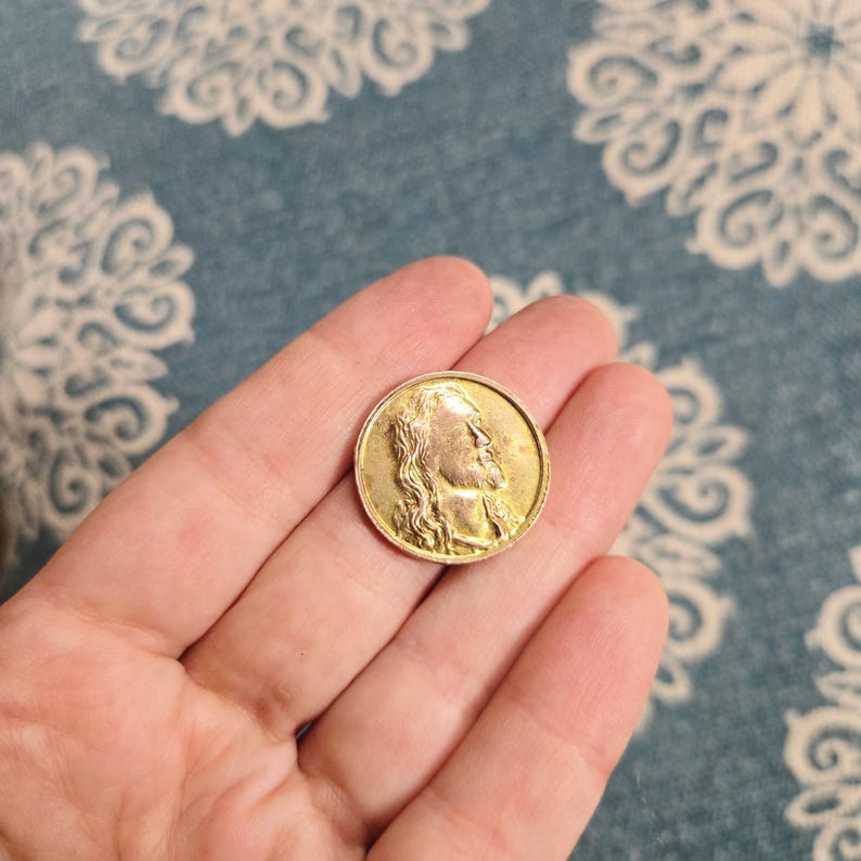 Vintage Gold Jesus Christ Coin Token - Etsy
