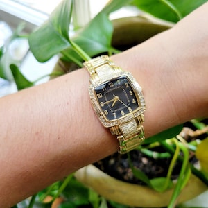Classic Gold & Black Allude Rhinestone Watch