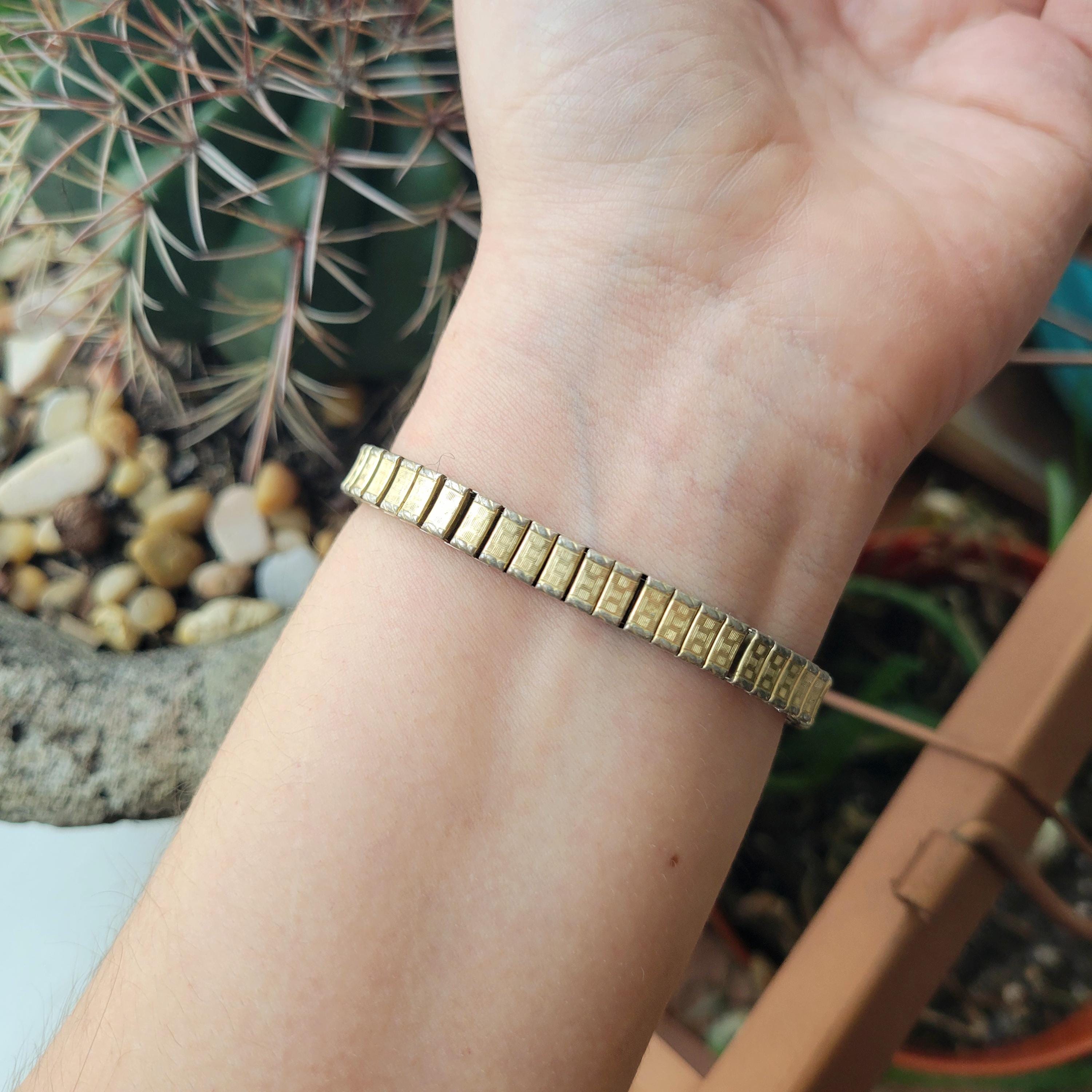 Vintage Retro Gold & Brown Classic Oval Stretch Watch - Etsy display picture 2