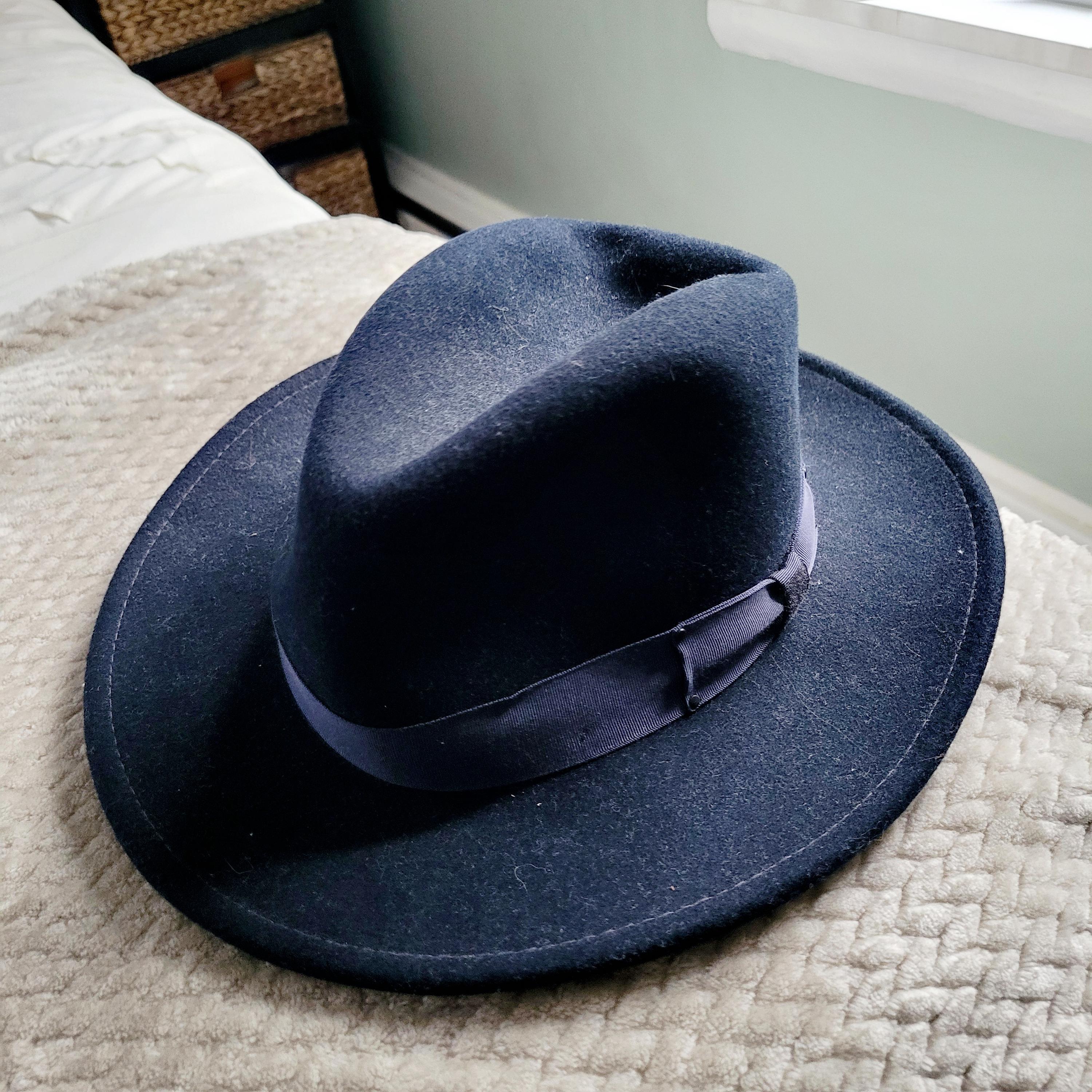 Vintage Bailey of Hollywood Litefelt Packable Water Repellent Small Navy Fedora Vintage Bailey of Hollywood Litefelt Packable Water  main image 3