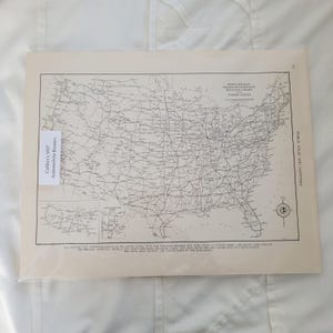 Vintage 1937 US United States Transcontinental National Automobile Route Map