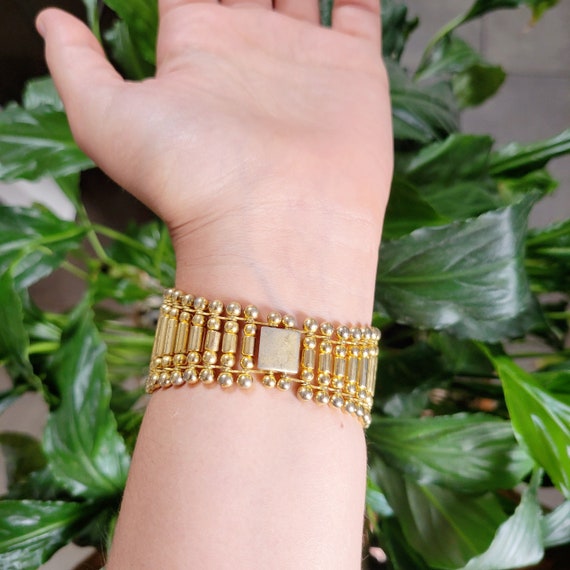 Vintage Modern Funky Chunky Gold Quartz Watch - image 9